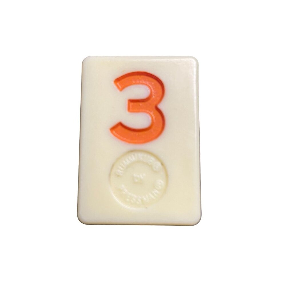 Pressman Rummikub Orange 3 Tile Original Replacement Game Piece Smooth Back u